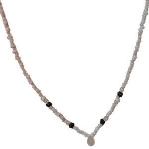 Retro Delicate Pink Beaded Necklace Classic Minimalist Fashion Jewelry Women